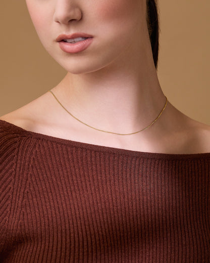 MONDO CATTOLICO ROMA Necklaces Gold-Plated Sterling Silver Thin Curb Chain Necklace