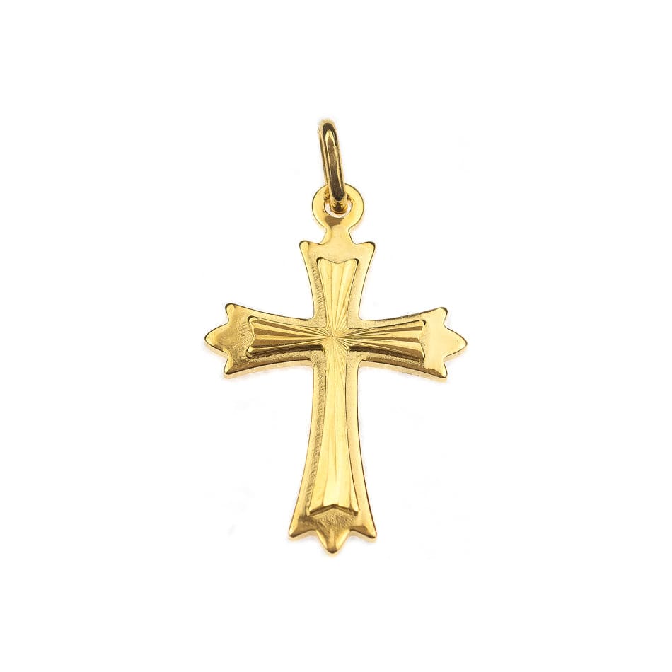 MONDO CATTOLICO Gold Plated Three Points Cross