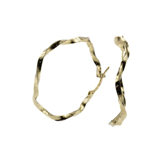 MONDO CATTOLICO Gold Plated Twisted Hoop Earrings