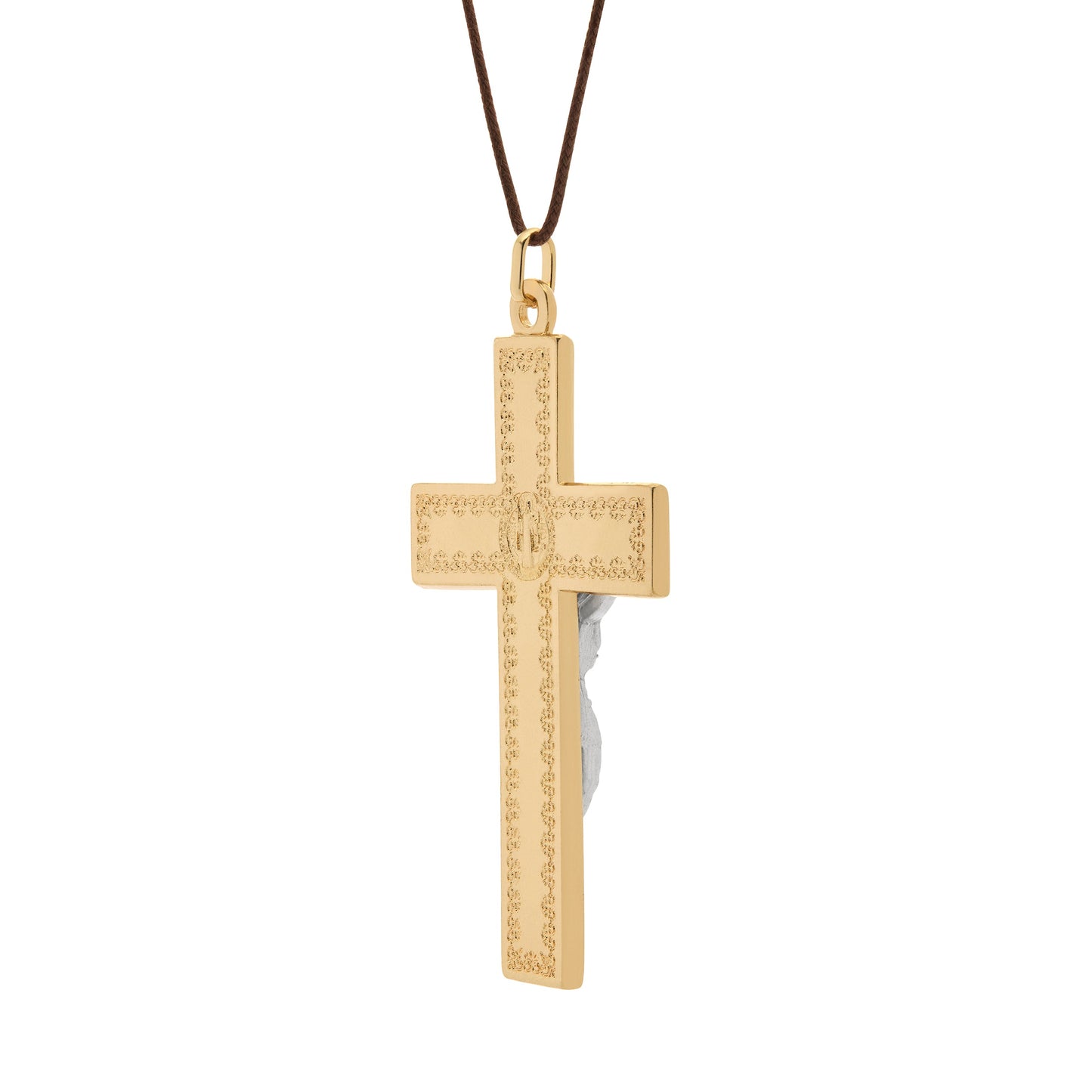 MONDO CATTOLICO ROMA Pendant 8 cm (3.15 in) Gold-Tone Metal St. Benedict Crucifix Pendant with Red Enamel and Decorative Details