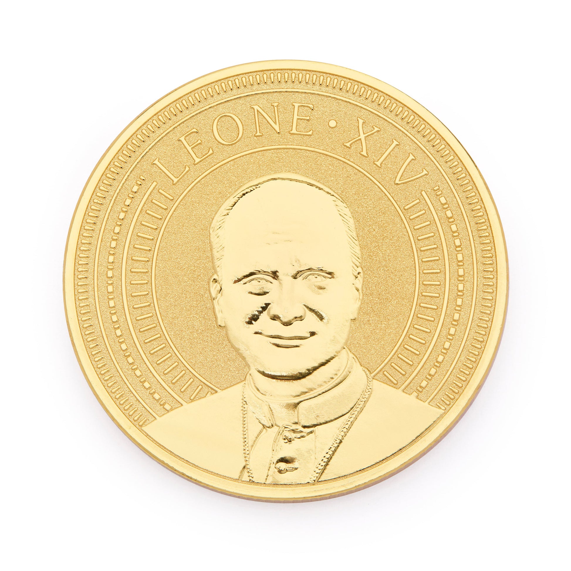 MONDO CATTOLICO ROMA Coin Gold-tone Pope Leo XIV Commemorative Coin – Exclusive Edition
