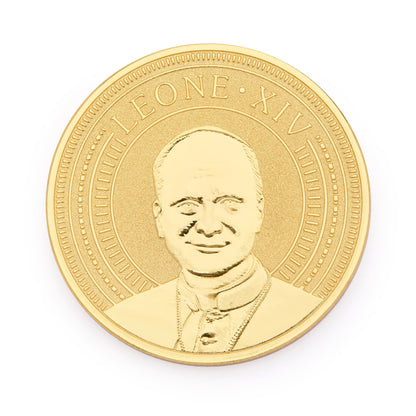 MONDO CATTOLICO ROMA Coin Gold-tone Pope Leo XIV Commemorative Coin – Exclusive Edition