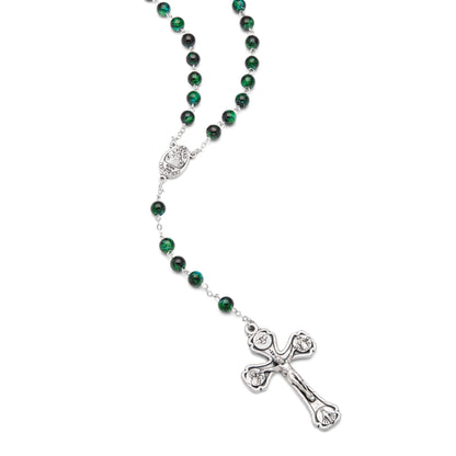 MONDO CATTOLICO Prayer Beads 48 cm (18.9 in) / 6 mm (0.24 in) Green Variegated Rosary