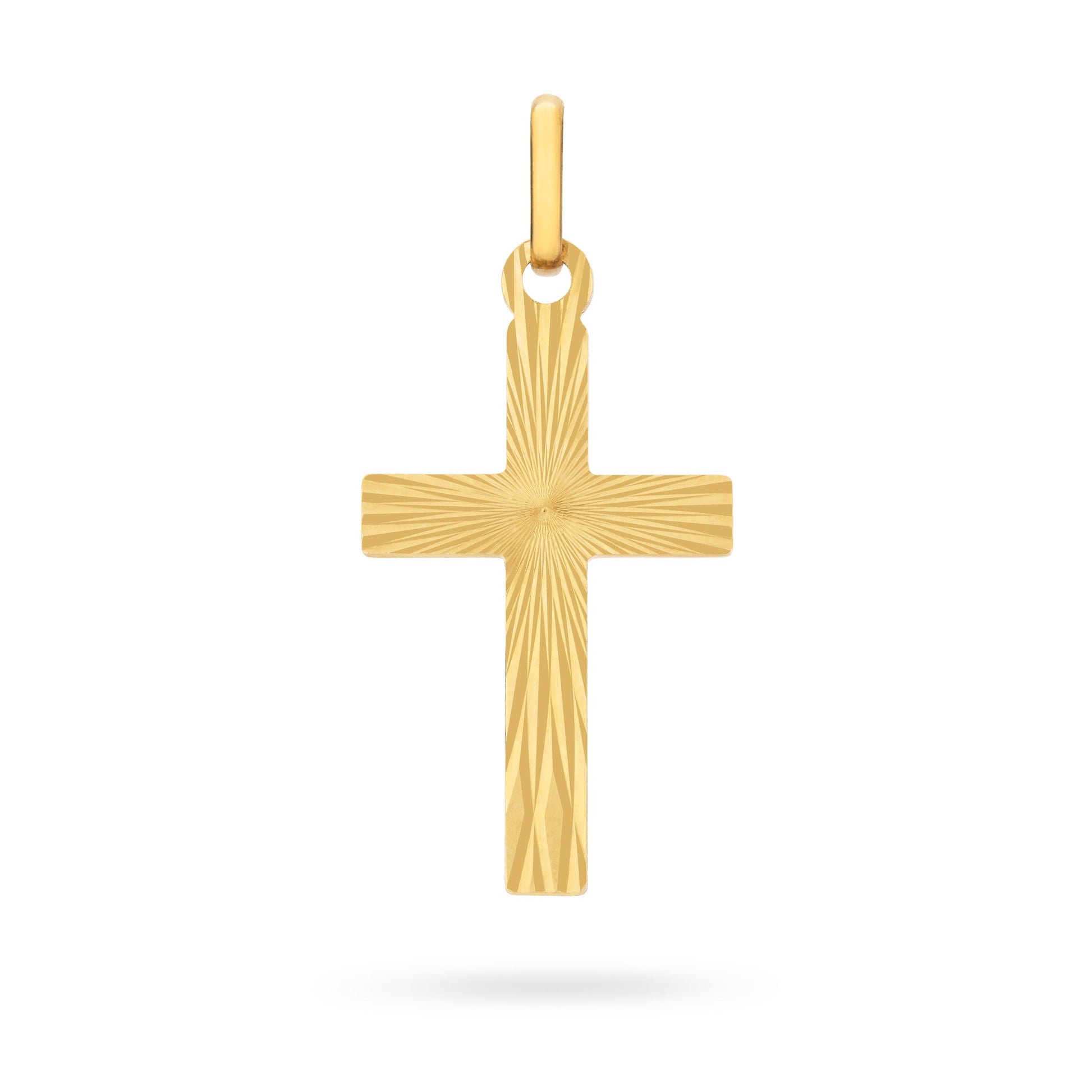 MONDO CATTOLICO ROMA Grooved Gold Plated Cross