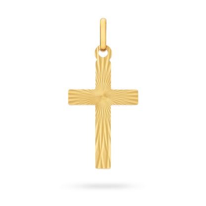 MONDO CATTOLICO ROMA Grooved Gold Plated Cross
