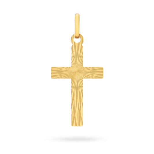 MONDO CATTOLICO ROMA Grooved Gold Plated Cross