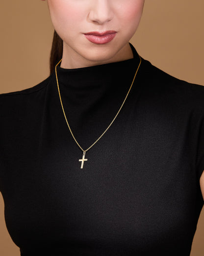 MONDO CATTOLICO ROMA Grooved Gold Plated Cross