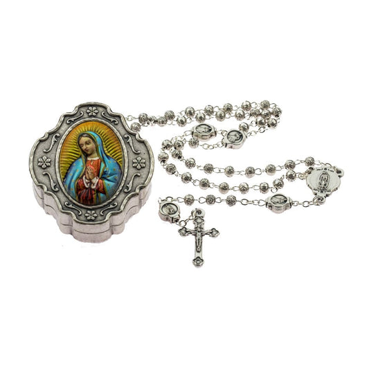 MONDO CATTOLICO Prayer Beads Guadalupe Case and Rosary