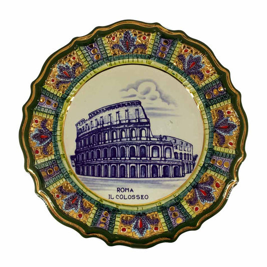 MONDO CATTOLICO Handmade Decorative ceramic pottery with the Coliseum 15 cm