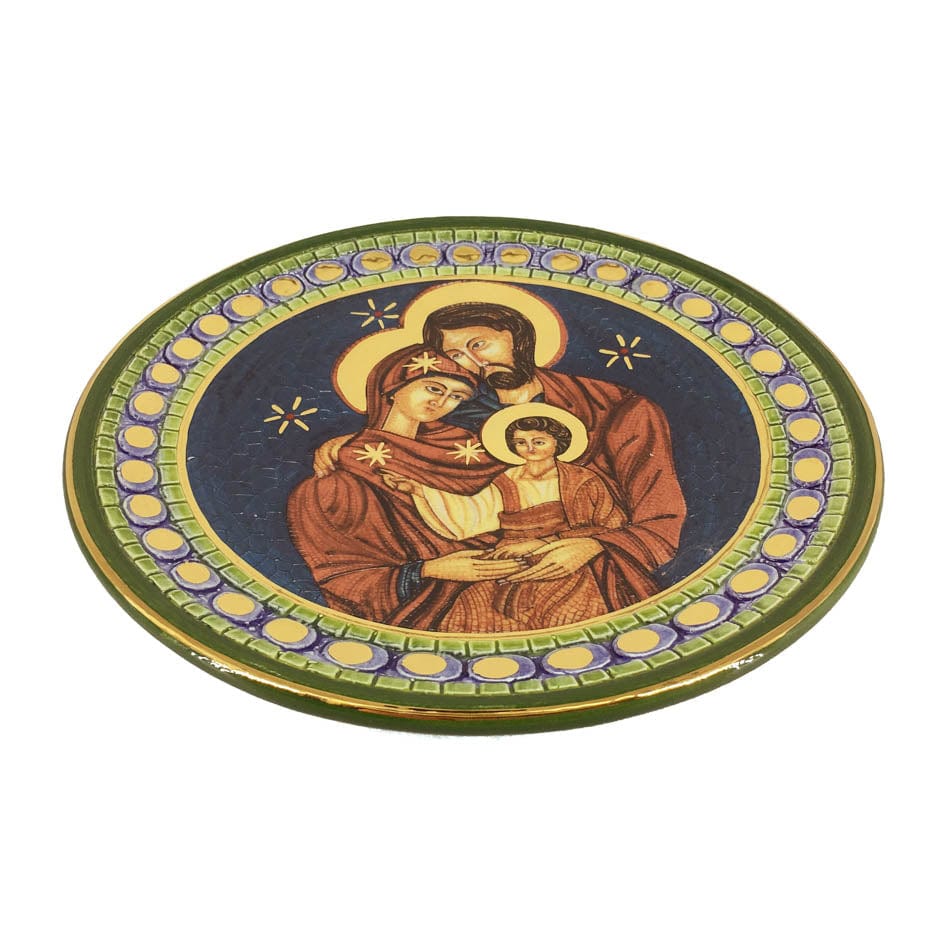 MONDO CATTOLICO Handmade Decorative ceramic pottery with the Holy Family 20 cm