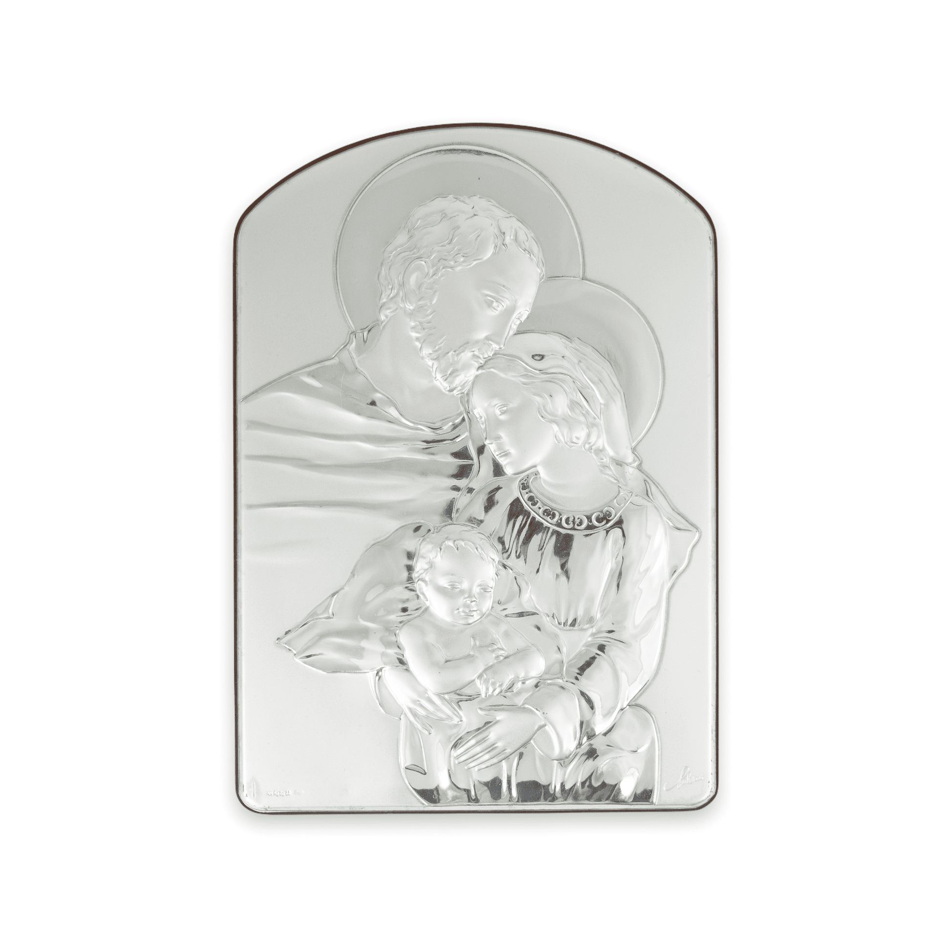 MONDO CATTOLICO 9x6 cm Holy Family Painting Sterling Silver Bilaminate