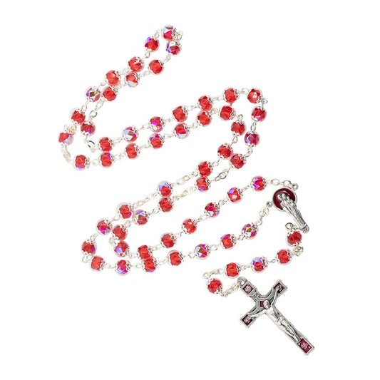 MONDO CATTOLICO Prayer Beads Holy Family Rosary in Round Faceted Beads