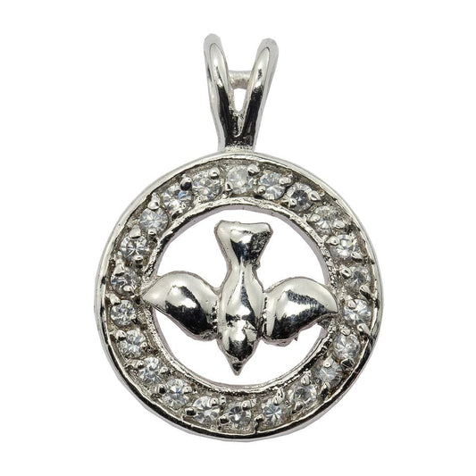 MONDO CATTOLICO Medal Holy Spirit Charm with Crystal