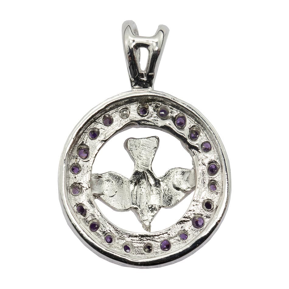 MONDO CATTOLICO Holy Spirit Charm with Purple Crystals