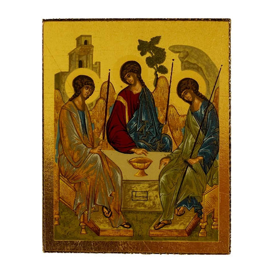MONDO CATTOLICO Holy Trinity Wooden Icon 5x4 cm