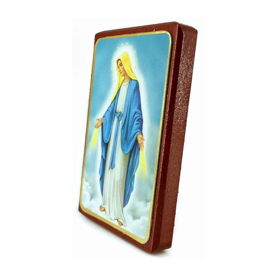 MONDO CATTOLICO Image of Our Lady of Miracles in Wood 7x5 cm
