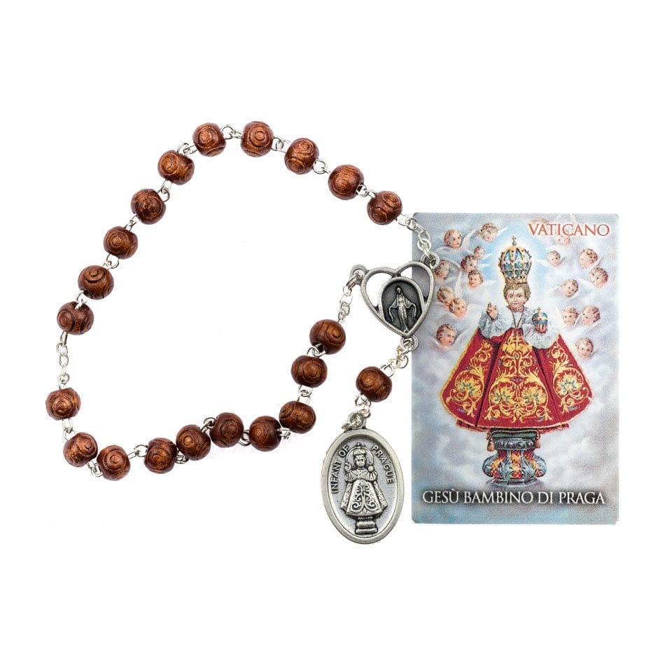 MONDO CATTOLICO Prayer Beads 18 cm (7 in) / 6 mm (0.23 in) Infant of Prague Devotional Rosary