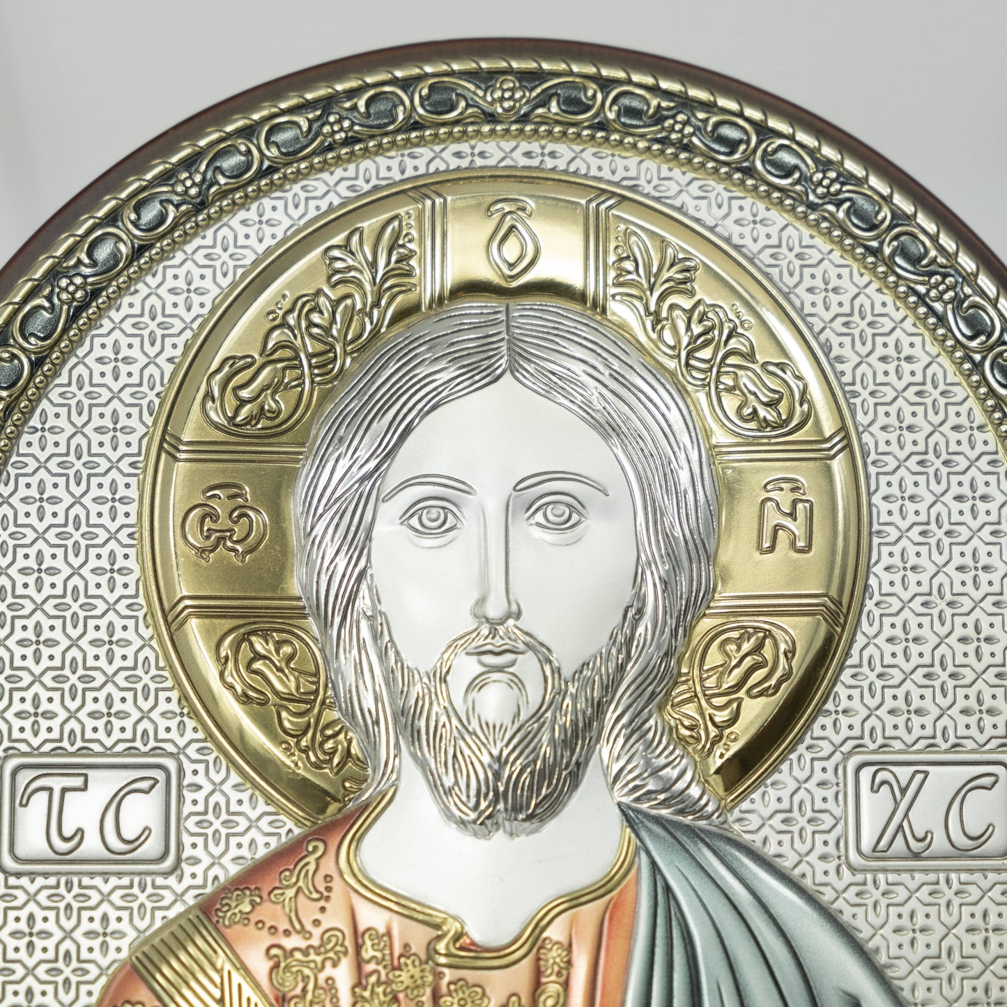 MONDO CATTOLICO Jesus Bilaminated Sterling Silver Painting