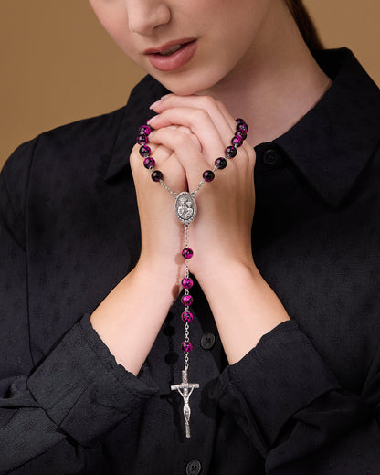 MONDO CATTOLICO ROMA Prayer Beads John Paul II Variegated Glass Rosary Beads