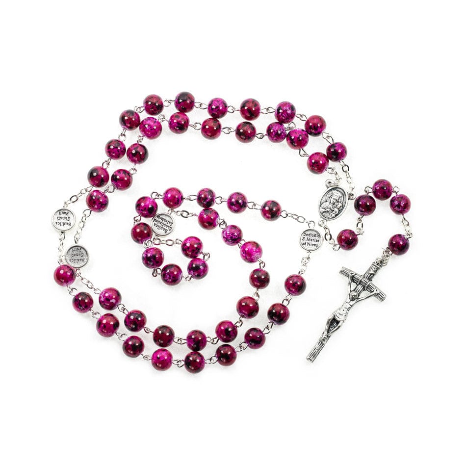 MONDO CATTOLICO Prayer Beads John Paul II Variegated Glass Rosary Beads