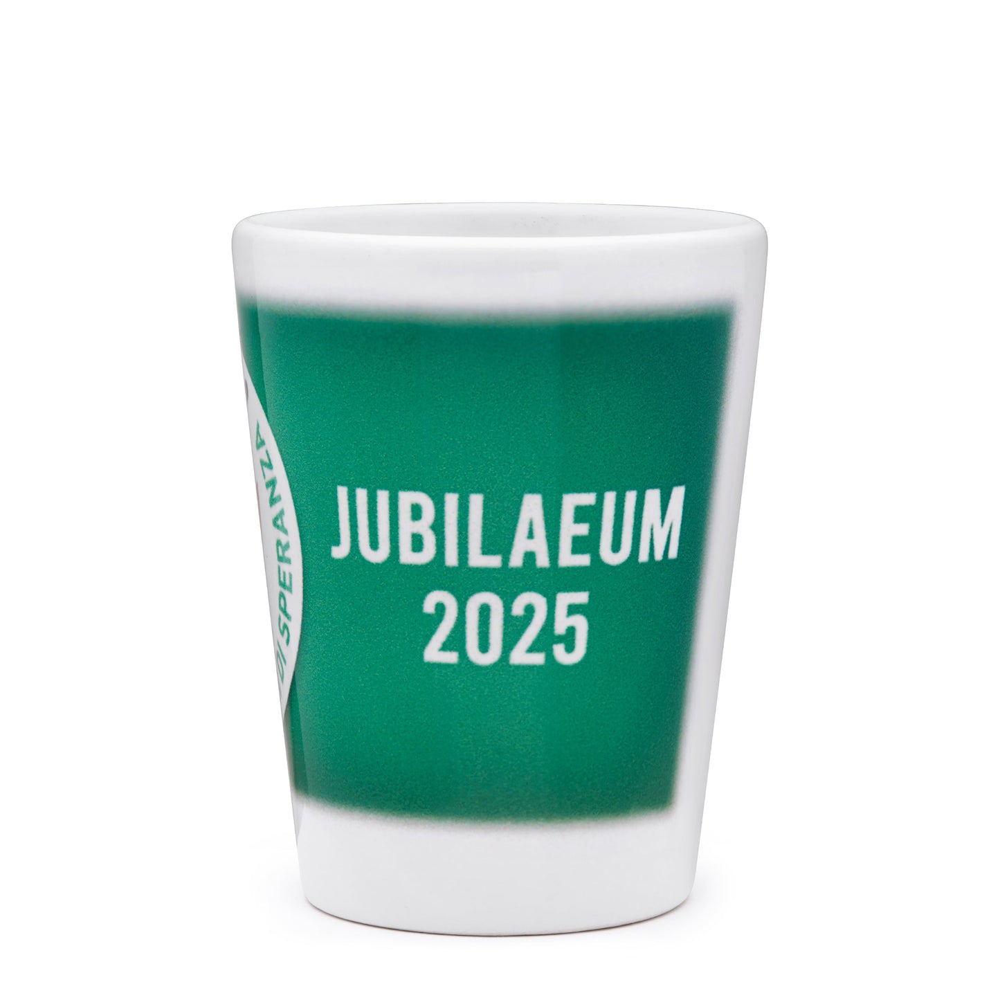 MONDO CATTOLICO ROMA Shot Glass 6.50 cm (2.56 in) Jubilee 2025 Green Ceramic Souvenir Shot Glass