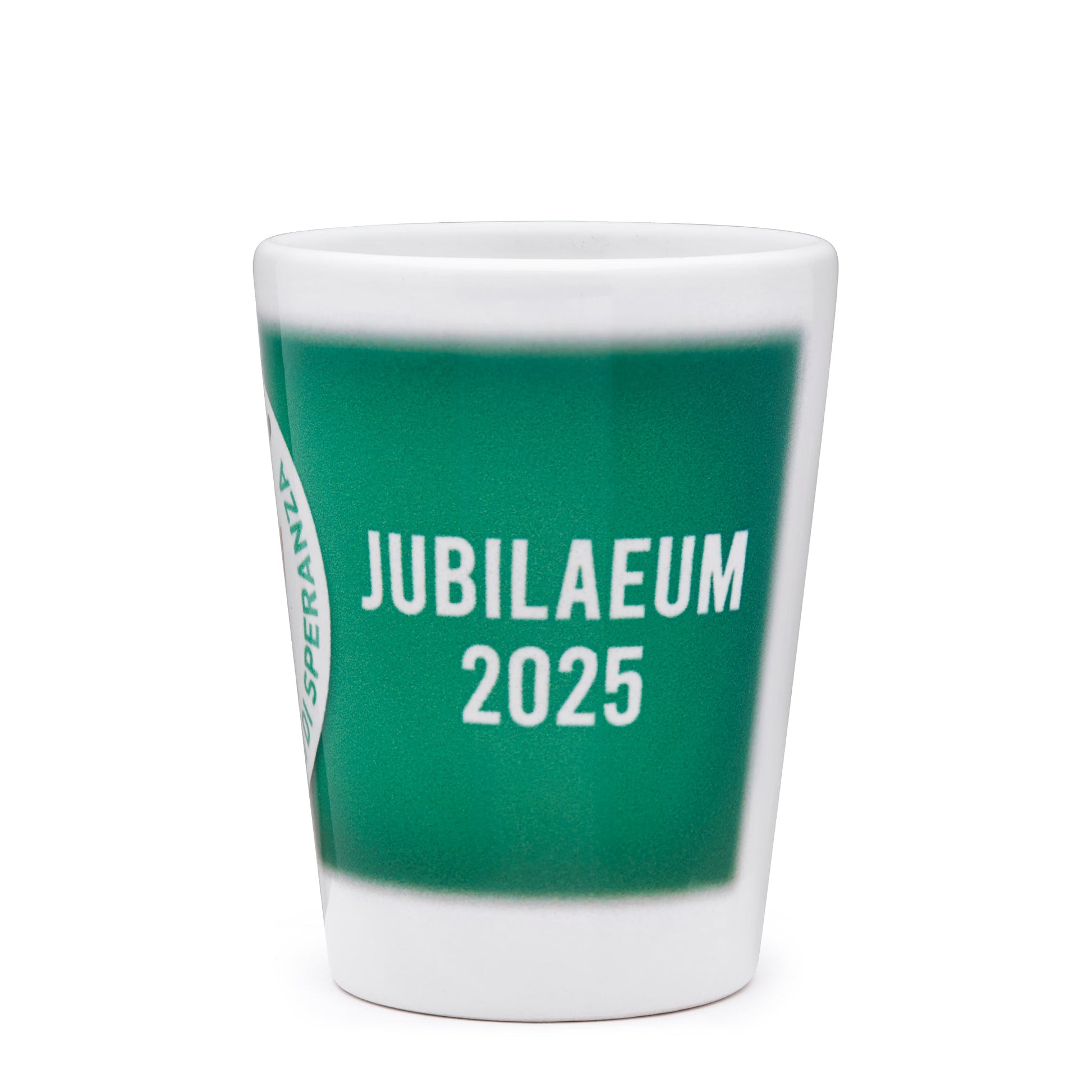 MONDO CATTOLICO ROMA Shot Glass 6.50 cm (2.56 in) Jubilee 2025 Green Ceramic Souvenir Shot Glass