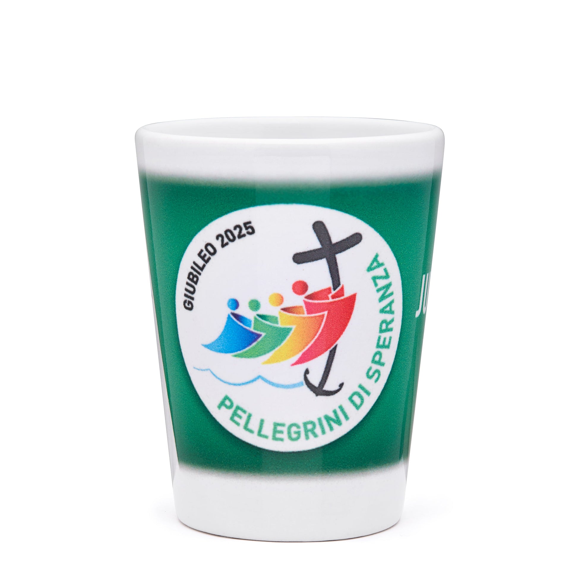 MONDO CATTOLICO ROMA Shot Glass 6.50 cm (2.56 in) Jubilee 2025 Green Ceramic Souvenir Shot Glass