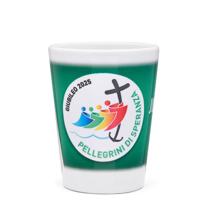 MONDO CATTOLICO ROMA Shot Glass 6.50 cm (2.56 in) Jubilee 2025 Green Ceramic Souvenir Shot Glass