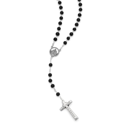 MONDO CATTOLICO ROMA Rosary 45 cm (17.72 in) / 64 cm (25.20 in) / 6 mm (0.24 in) Jubilee 2025 Rosary with Black Beads