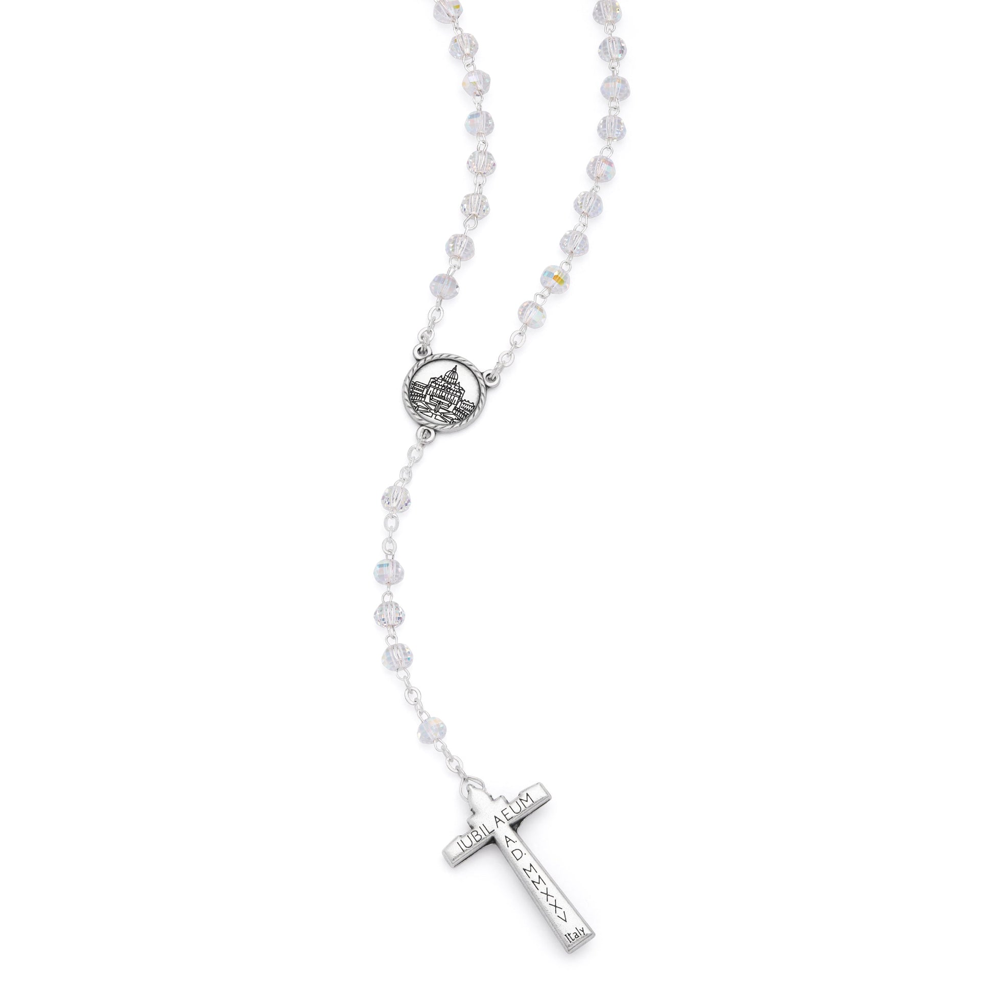 MONDO CATTOLICO ROMA Rosary 46 cm (18.11 in) / 60 cm (23.62 in) / 6 mm (0.24 in) Jubilee 2025 Rosary with Crystal Beads