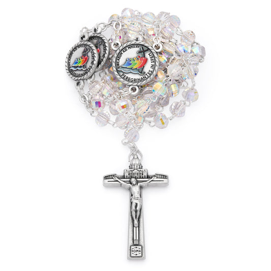 MONDO CATTOLICO ROMA Rosary 46 cm (18.11 in) / 60 cm (23.62 in) / 6 mm (0.24 in) Jubilee 2025 Rosary with Crystal Beads