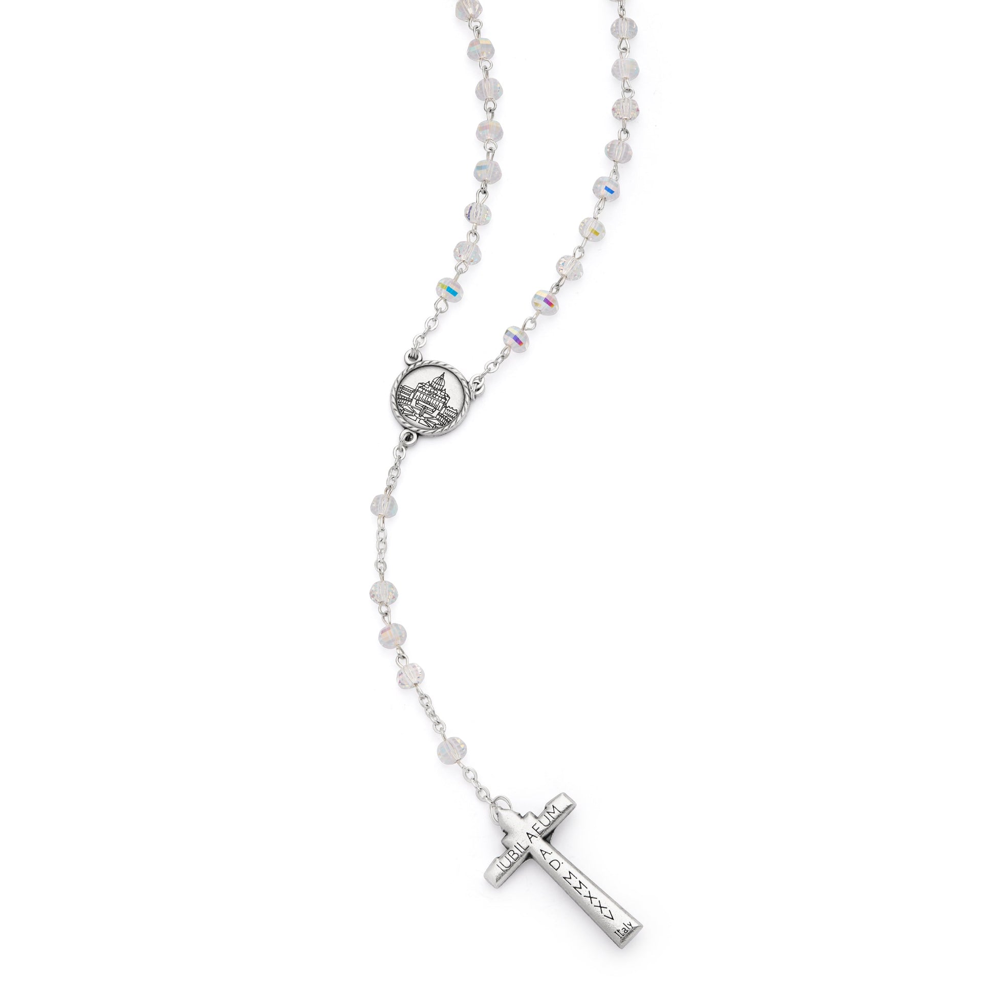 MONDO CATTOLICO ROMA Rosary 46 cm (18.11 in) / 64 cm (25.20 in) / 6 mm (0.24 in) Jubilee 2025 Rosary with Crystal Beads and Colorful Details