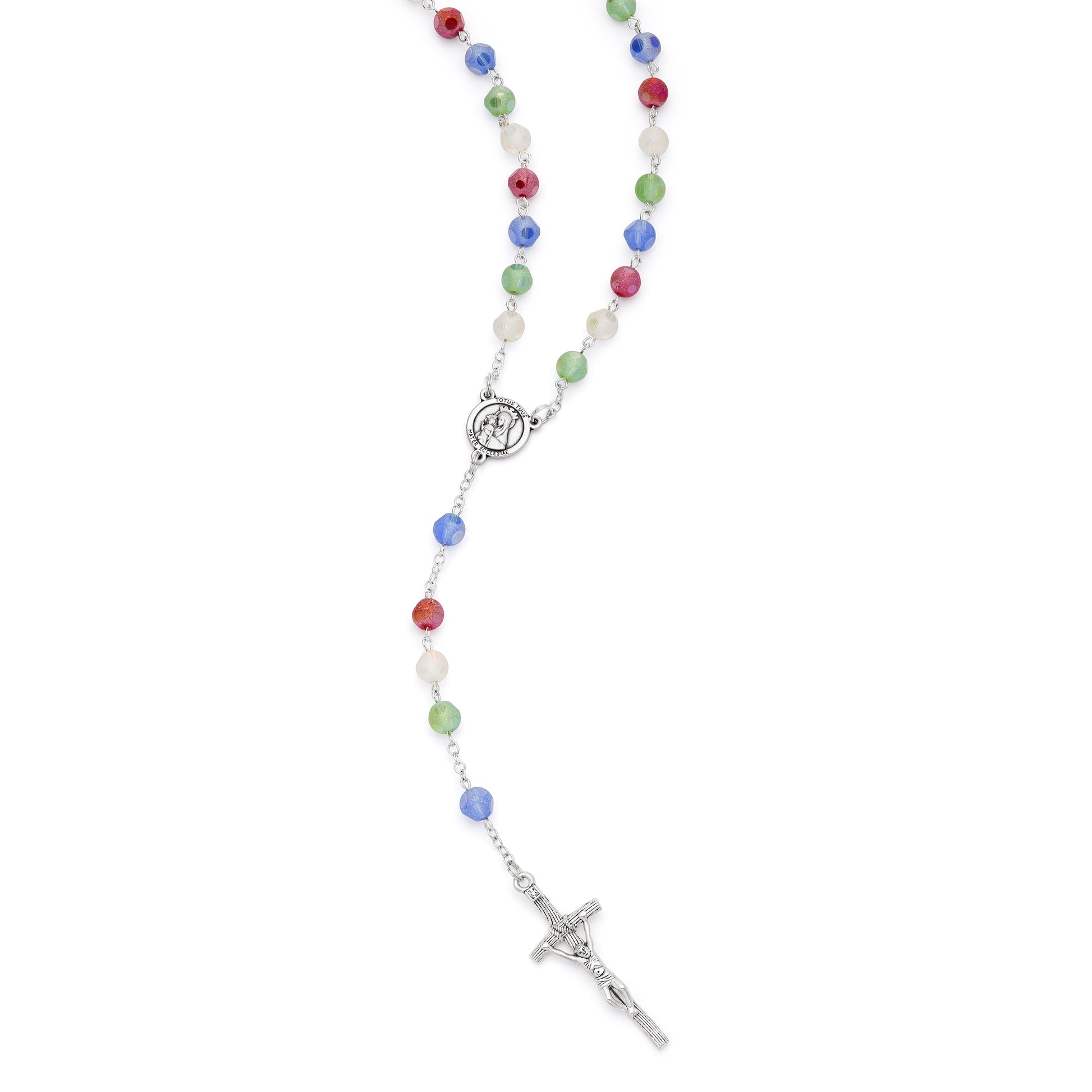 Mondo Cattolico Rosary 60 cm (23.62 in) / 80 cm (31.50 in) / 8 mm (0.31 in) Jubilee 2025 Rosary with Matte Glass Beads