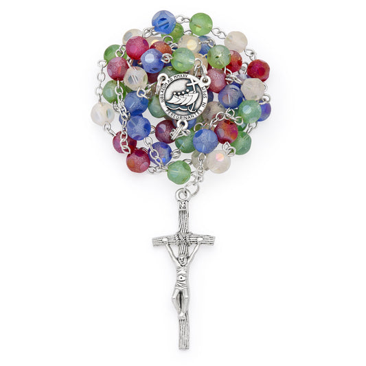 Mondo Cattolico Rosary 60 cm (23.62 in) / 80 cm (31.50 in) / 8 mm (0.31 in) Jubilee 2025 Rosary with Matte Glass Beads