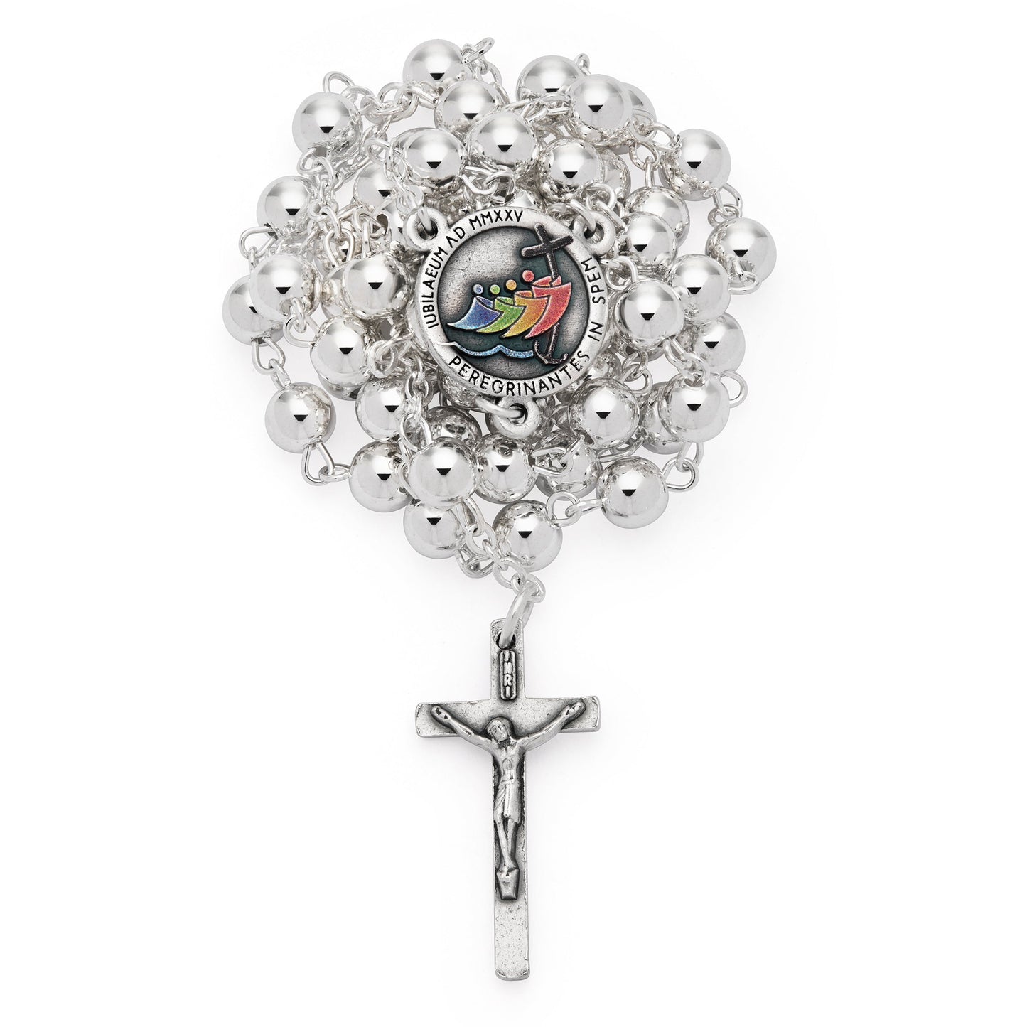MONDO CATTOLICO ROMA Rosary 46 cm (18.11 in) / 64 cm (25.20 in) / 6 mm (0.24 in) Jubilee 2025 Rosary with Metal Beads