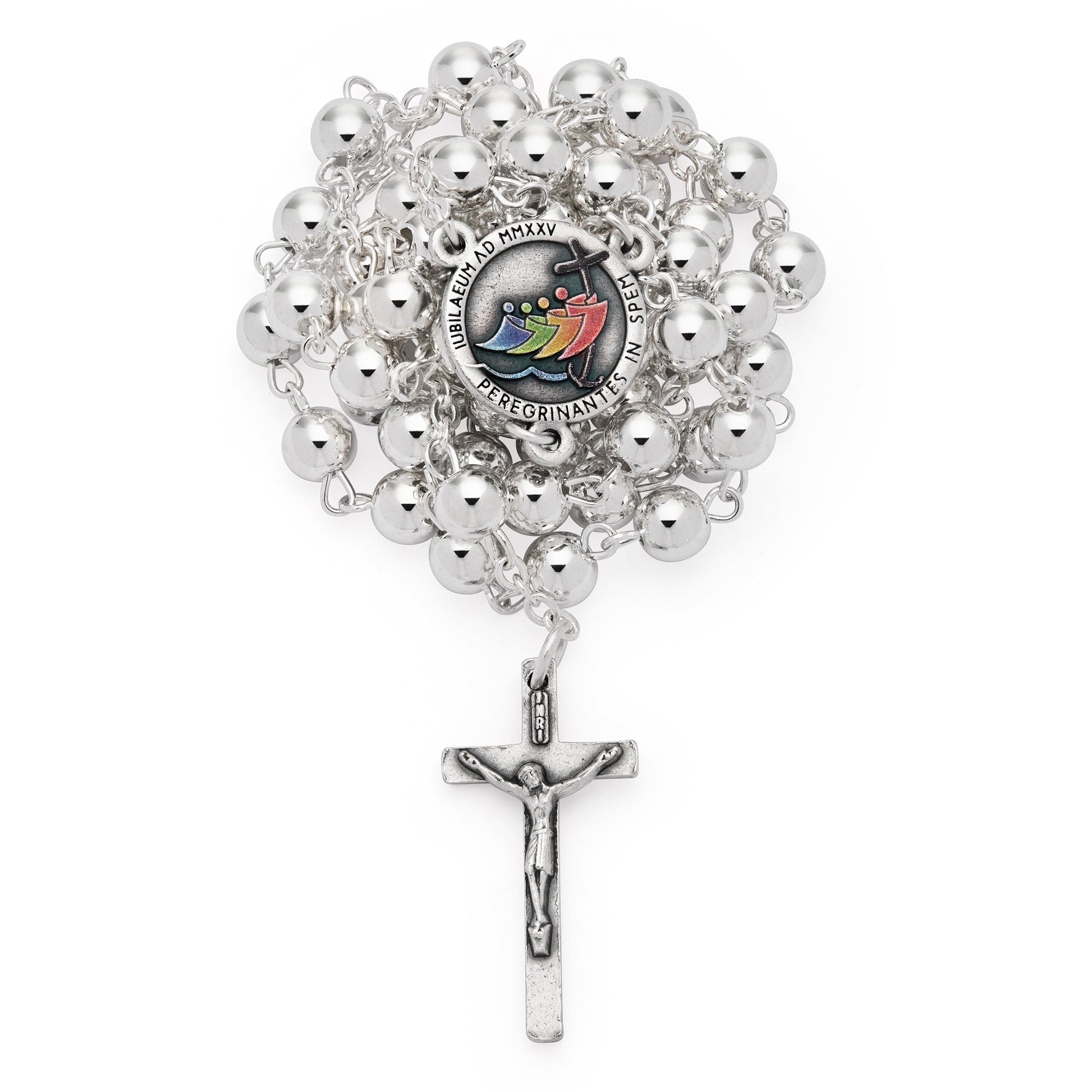 MONDO CATTOLICO ROMA Rosary 46 cm (18.11 in) / 64 cm (25.20 in) / 6 mm (0.24 in) Jubilee 2025 Rosary with Metal Beads