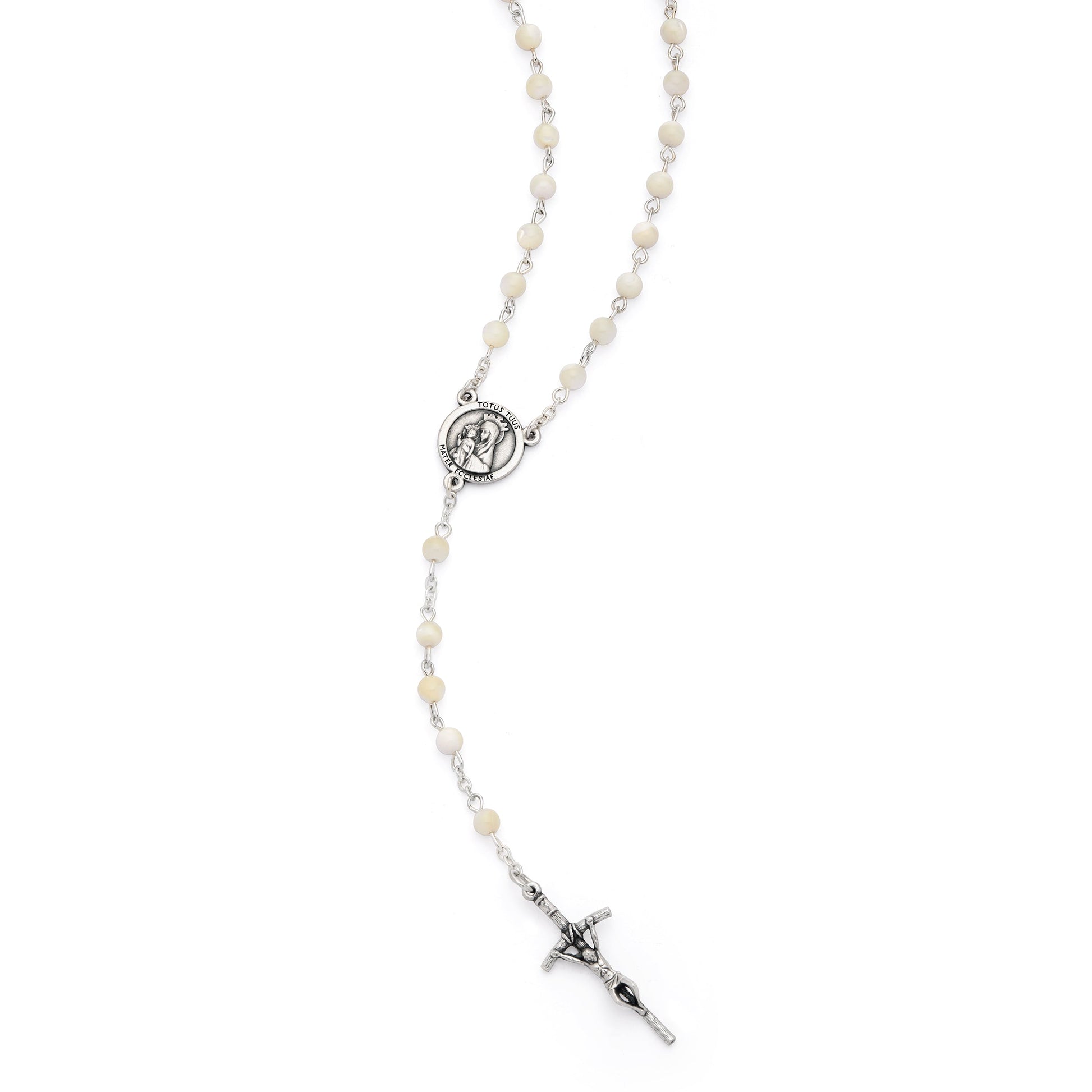 MONDO CATTOLICO ROMA Rosary 46 cm (18.11 in) / 60 cm (23.62 in) / 6 mm (0.24 in) Jubilee 2025 Rosary with Mother-of-pearl Beads