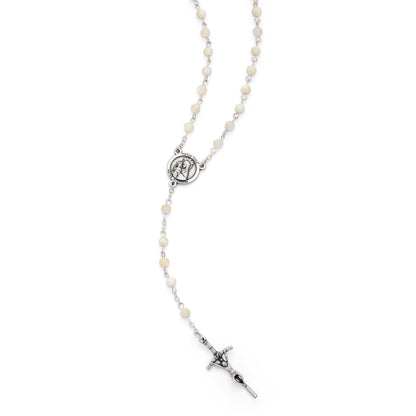 MONDO CATTOLICO ROMA Rosary 46 cm (18.11 in) / 60 cm (23.62 in) / 6 mm (0.24 in) Jubilee 2025 Rosary with Mother-of-pearl Beads