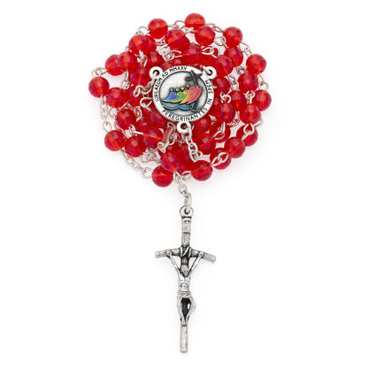 MONDO CATTOLICO ROMA Rosary 46 cm (18.11 in) / 64 cm (25.20 in) / 6 mm (0.24 in) Jubilee 2025 Rosary with Red Crystal Beads