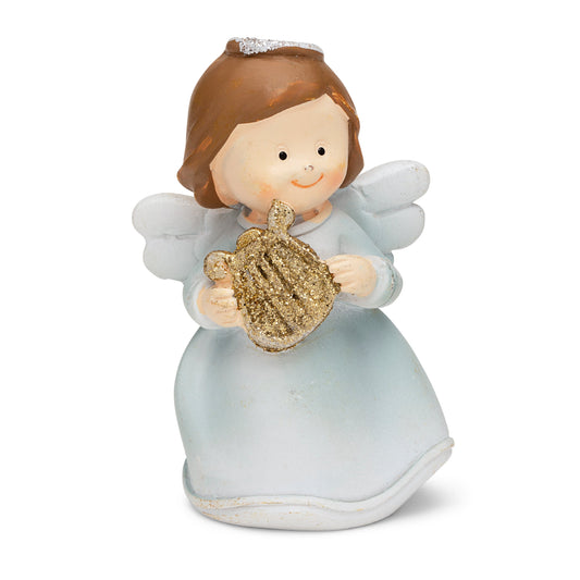 Mondo Cattolico 6.5 cm (2.56 in) Light Blue Resin Angel Playing