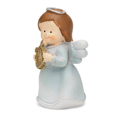 Mondo Cattolico 6.5 cm (2.56 in) Light Blue Resin Angel Playing