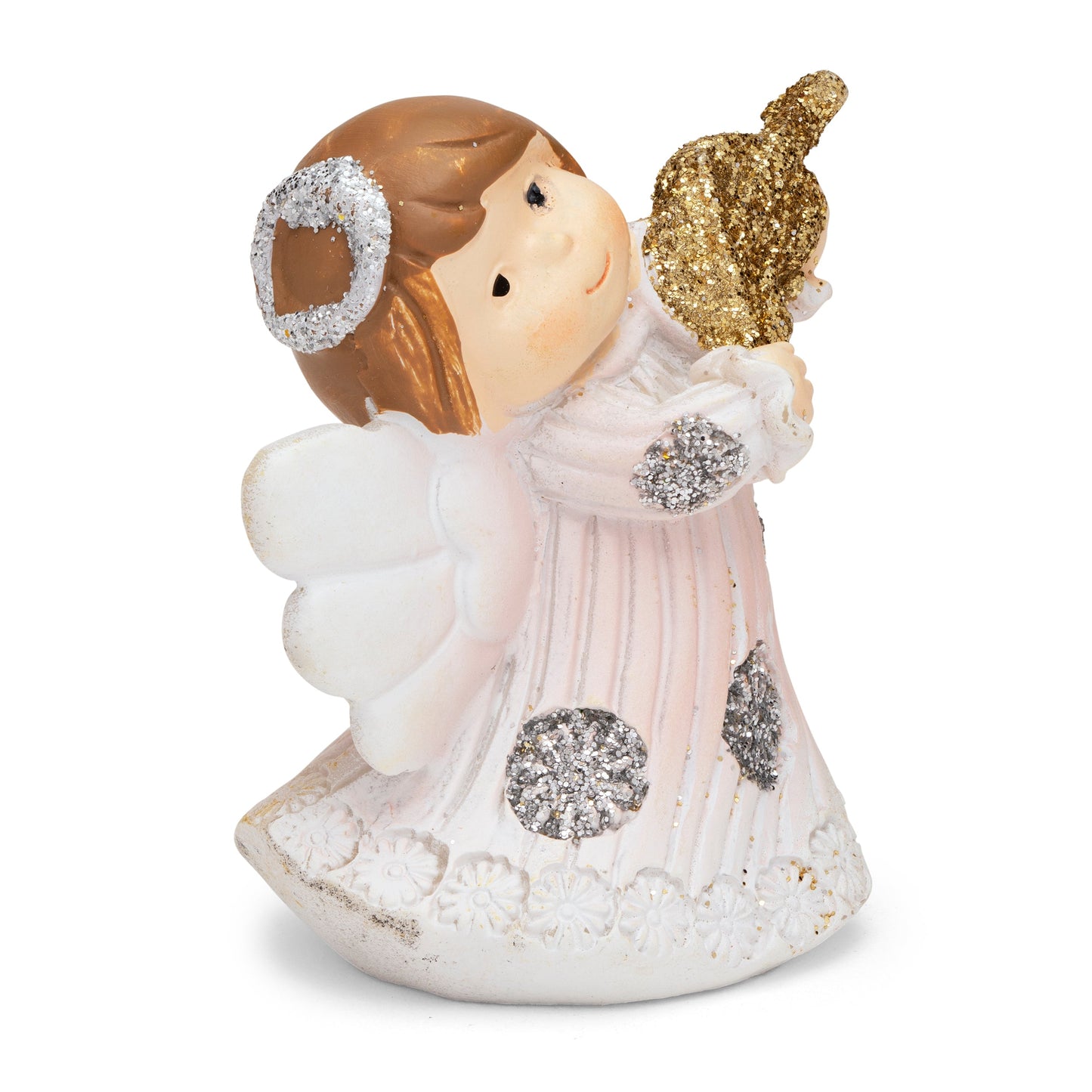 Mondo Cattolico Light Pink Resin Angel Playing