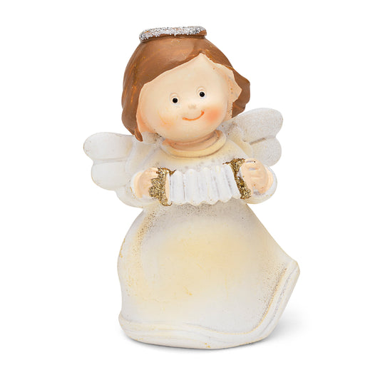 Mondo Cattolico 6.5 cm (2.56 in) Light Yellow Resin Angel Playing