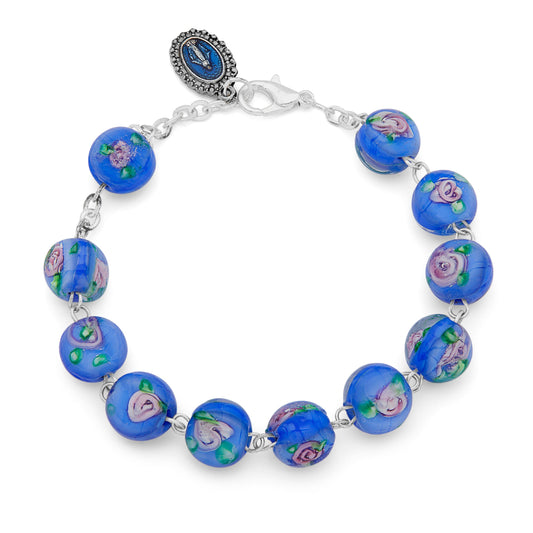 Blue Rosary Bracelet from the Vatican (case included)