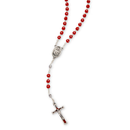 MONDO CATTOLICO Prayer Beads Madonna with Child Resin Rosary with Strass Crystals