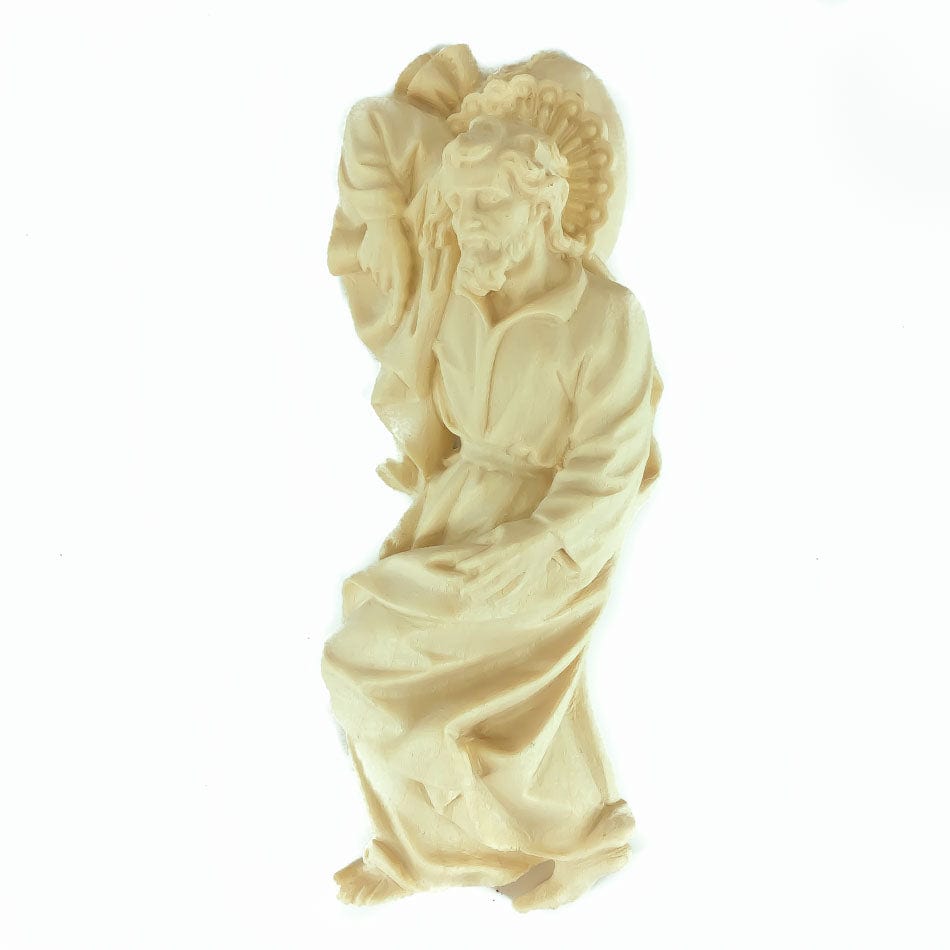 MONDO CATTOLICO 12 cm (4.72 in) Maple Wood Statue of Sleeping St. Joseph