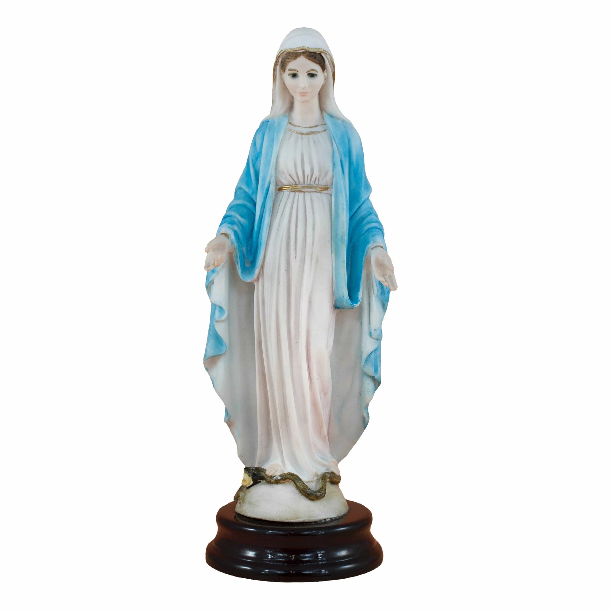 MONDO CATTOLICO Marble Dust Statue of Miraculous Virgin Open Arms