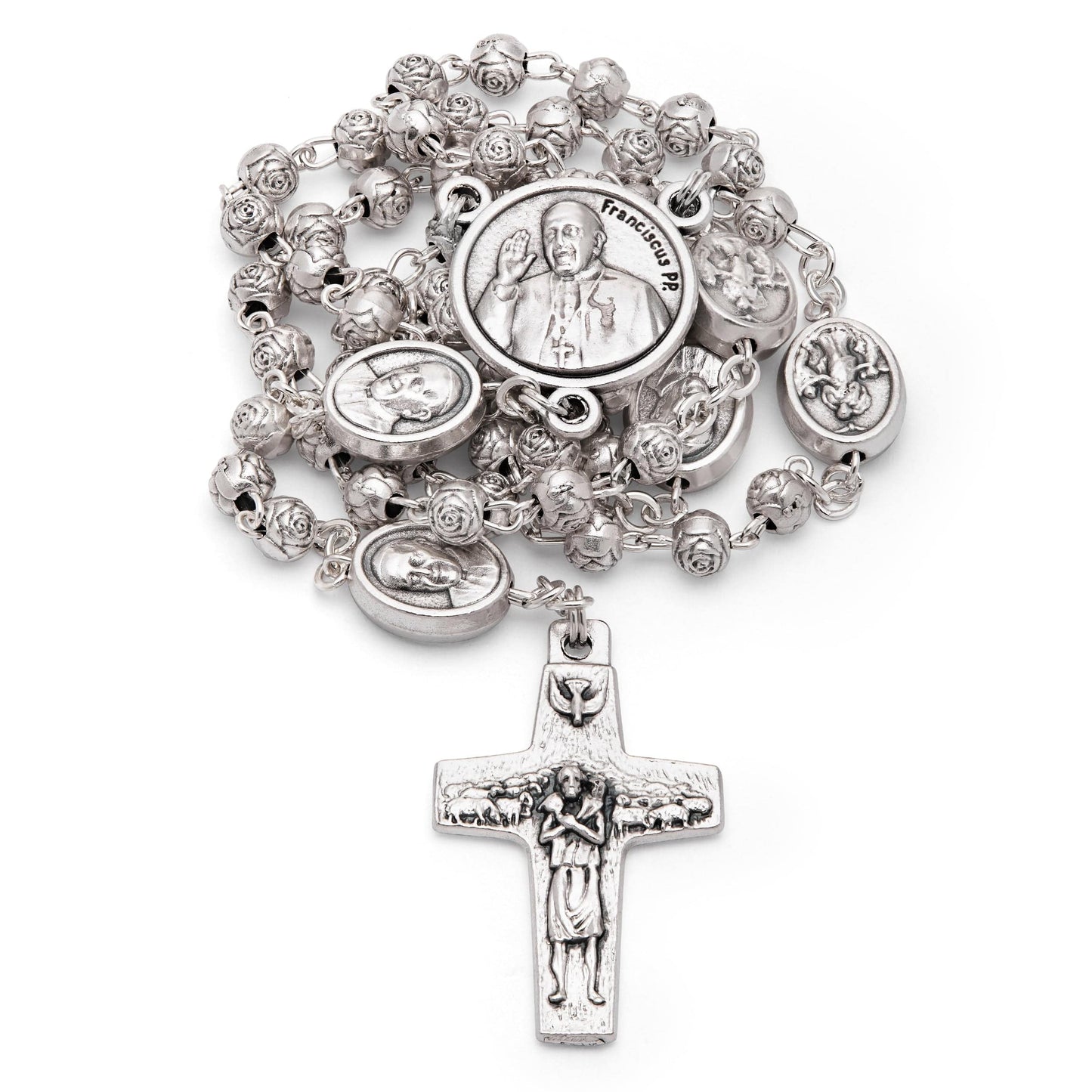 MONDO CATTOLICO Prayer Beads 35 cm (13.77 in) / 4 mm (0.15 in) Mary Undoer the Knots Rosary with Blue Holder