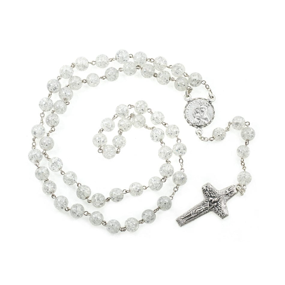 MONDO CATTOLICO Prayer Beads Mater Ecclesiae Glitter Glass Rosary