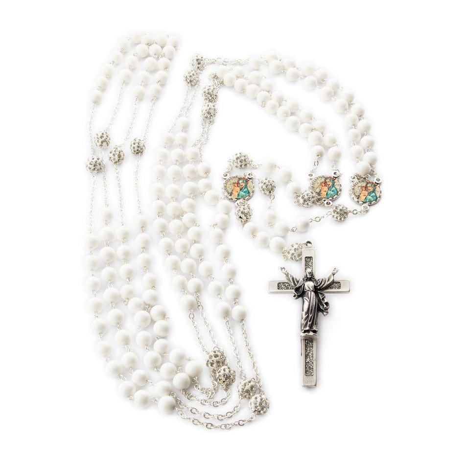 MONDO CATTOLICO Prayer Beads Mater Ecclesiae Lazo Wedding Rosary in Sea Shell